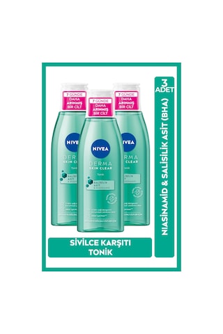 Nivea Derma Skin Clear Tonik 200 Ml 3 Adet
