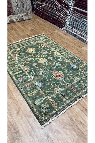 El Dokuma Afghan Halısı Yeşil