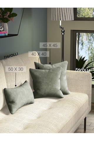 Kadife Dokulu Enginar Rengi Kırlent Kılıfı Dream Serisi Punch Için Uygun Gizli Fermuar Enginar Rengi