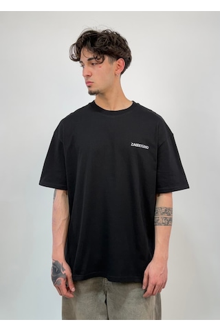 Zaee One Life Baskılı Oversize Tişört Siyah