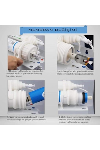 Su Arıtma Cihazı Standart Membran ve Membran Kabı Yenileme Seti