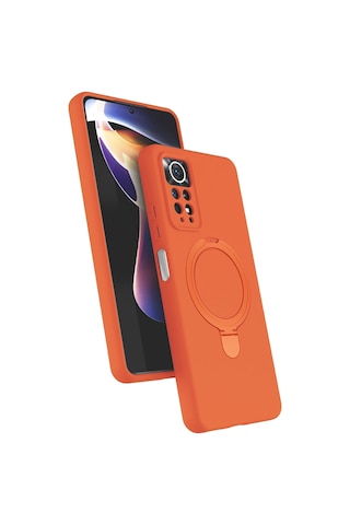 Newface - 297 - Xiaomi Redmi Note 12 Pro 4g Regal Magsafe Standlı Kapak - Csmo-tex - - Turuncu Diğer