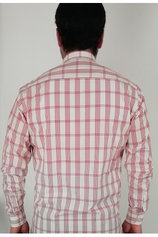 Tousus Slim Fit Ekose Bordo Erkek Gömlek Slm-5028-tss
