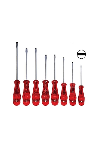 İzeltaş 4100 Kraft Seri Düz Uçlu Tornavida Serisi 8 Parça - 4100008108