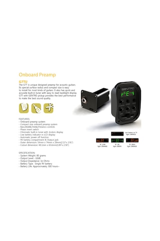 Gentro G7Tu 4 Band Ekolayzer. Tuner ve Saz için Eşik Altı Manyeti