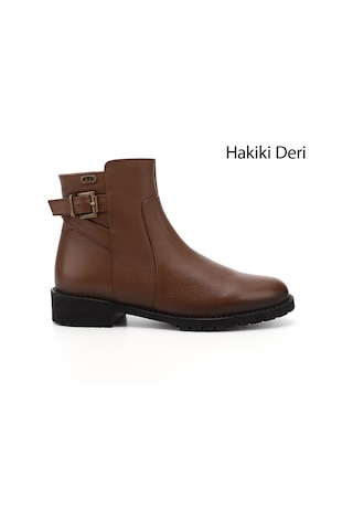 Gönderi(R) Gönderi R Kadın Taba Floter Fermuarlı Kauçuk Taban Hakiki Deri Bot Dkzb61346460 Taba Floter