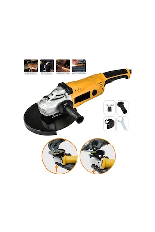 Moonshop 2800W Devir Ayarlı Avuç Içi Spiral Taşlama Makinesi 115-125 MM + 2 Adet Inox Disk