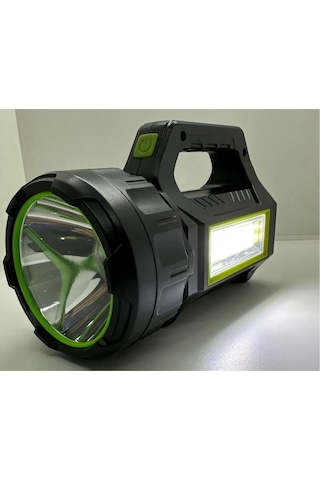 Ps-t95 10w Uzun Menzilli Solar Panelli Usb Çıkış S.o.s Lu Ultra Güçlü Ledli Şarjlı Feneri Siyah