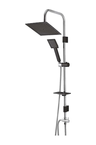 Siyah Krom Square Tepe Duş Seti