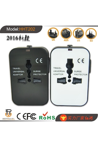 Geeksen Hht202 Evrensel Seyahat Şarj Adaptörü - Siyah, 6 Lü, 2 Usb 2.1a, 1350w, Ac100-250v, Le Akıllı Koruma, Abs+pc, Ce/fcc/rohs Onaylı