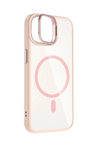 Mey İthalat Apple, Uyumlu iPhone 11 Remim Lensli Magsafe Standlı Kapak - Pembe