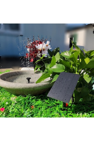 Yuntech01 Siyah Güneş Enerjili Fonten, 1.5w Toprak Somunu, 4 Farklı Sprey Modu, Bahçe Akvaryum Su Görünümü, Kolay Kurulum