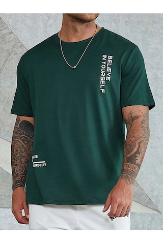 Altamira Erkek Believe Baskılı Oversize T-shirt 001