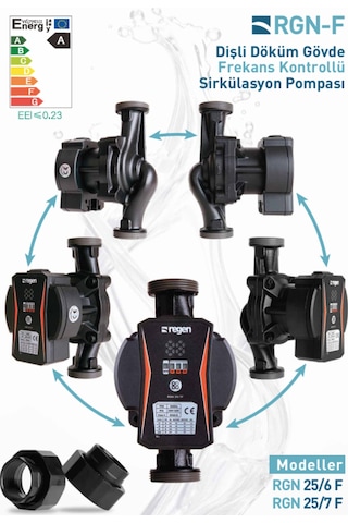 Regen Rgn 25/7 F 45 Watt Frekans Konvertörlü Sirkülasyon Pompası 1 1/2" - 1" 3 M3 Debi - 6 Mss Basınç
