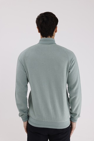 Rowinger Polo Yaka Rahat Kalıp Selanik Yapıda Mevsimlik Spor Görünümlü Sweatshirt Çağla