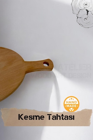 El Yapımı Kayın Ağacı Ahşap Kesme Tahtası