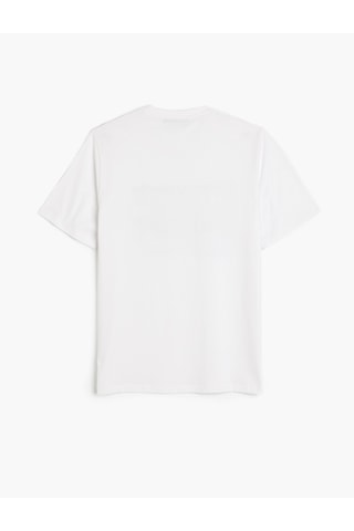Koton Kısa Kollu Regular Fit Bisiklet Yaka Pamuklu Baskılı Tişört Beyaz 5sam10260hk Beyaz