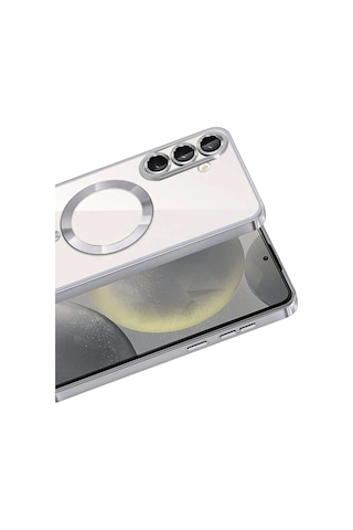 Samsung Galaxy S26 Plus Uyumlu Kılıf Kamera Lens Koruyuculu Magsafe Özellikli Telefon Kılıfı Kapak Titan Gri