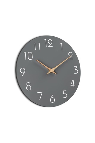 Modern Sessiz Duvar Saati 10 Gri Ahşap Tik Tak Etmeyen Yatak Odası Ofis Dekoru B Diğer