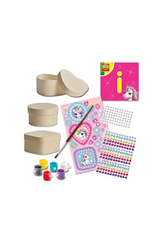 Ses Creative Ahşap Mücevher Kutusu Dekore Etme - Unicorn