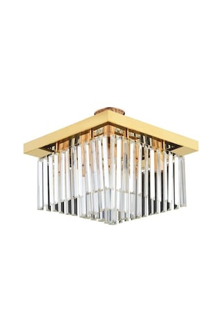 İstanbul Avize Yasemin 40 Cm Kare Gold Kristal Taşlı Avize Altın