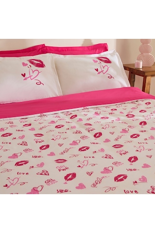 Karaca Home Luvio %100 Pamuk Çift Kişilik Nevresim Takımı Pembe Pembe