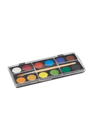 Faber-Castell Suluboya 12 Renk, Küçük Boy, Parlak ve Örtücü Renkler, Kağıt Yüzeylere Uygun, Karışabilir