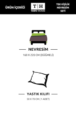Tabu Home Ranforce Ayıcıklı Kalpli Tek Kişilik Nevresim Seti