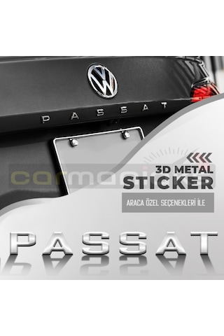 Passat Yeni Tip Bagaj Yazısı Amblem 3D Sticker Beyaz