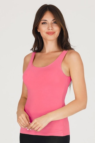 Sensu Kadın Pamuklu Likralı Kalın Askılı Atlet Koyu Pembe Koyu Pembe