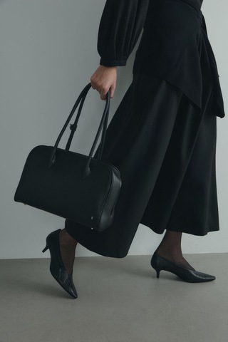 Suud Collection Siyah Kaia Düğmeli Maxi Elbise