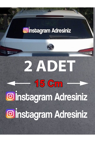Kişiye Özel İnstagram Sticker 2 Adet - Sosyal Medya İnstagram Sticker - Araba Oto Araç Motosiklet Karavan Cam Sticker - 00926 15 Cm