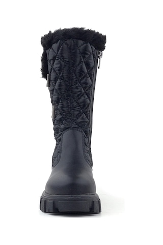 Rakerplus Siyah Uzun Fermuarlı Kurdeleli Kız Çocuk Yağmur Çizmesi Siyah