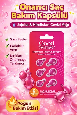 Jojoba & Hindistan Cevizi Yağlı Saç Bakım Kapsülü 6 Lı Onarıcı Parlaklık Veren Saç Serumu