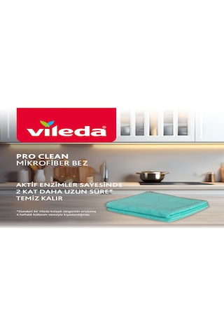Vileda 3lü Pro Clean Enzim Teknolojili Mikrofiber Temizlik Bezi Vld0000000466 Renkli