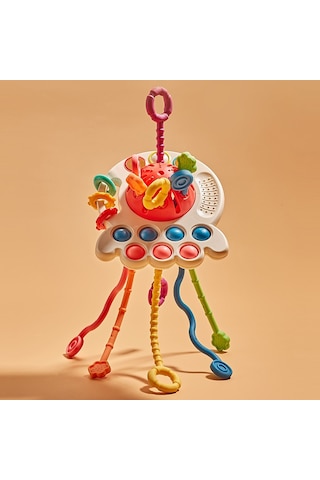 Hallow Bebek Montessori Oyuncakları İçin Çekme İpli Oyuncak Kırmızı