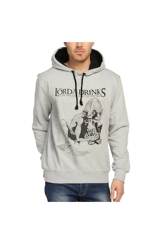 Bant Giyim - Lord Of The Rings Gri Kapüşonlu Erkek Sweatshirt Gri