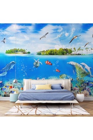 Ada Ve Deniz Altı Hayvanlar Duvar Kağıdı 1 M²
