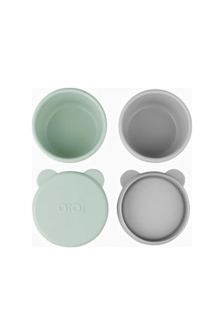 Oioi Silikon Kapaklı Mini Bites Kase 2'li River Green/grey Yeşil