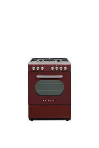 Vestel Retro SF 84011 DG 4 Gözü Solo Fırın Bordo