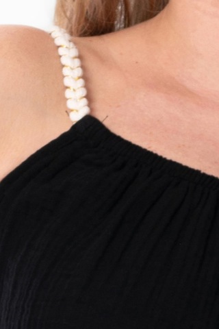 Askılı Alaçatı Yazlık Müslin Bluz Siyah Syh-siyah