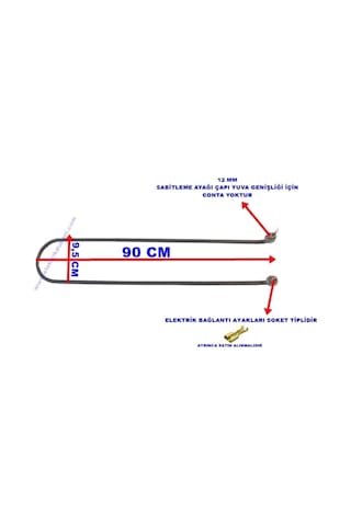 Ender Benmari 90cm Rekorlu Kıvrık Rezistans 2500w 220v 8,5 Cr-ni