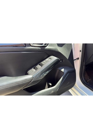 Honda Civic 21-25 Fe1 Uyumlu İç Kapı Kolu Yan Kaplama Karbon Karbon Fiber Parlak