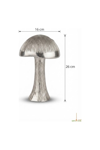 Mushroom Sılver Obje Büyük Boy 16x16x26