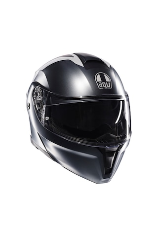 Agv Kask/streetmodular Resı Matt Grey Sılver Red Çok Renkli
