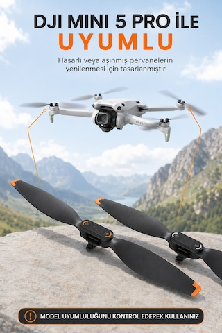 Mini 5 Pro Pervane Seti 2 Cw + 2 Ccw Düşük Sesli Yedek Drone Pervanesi