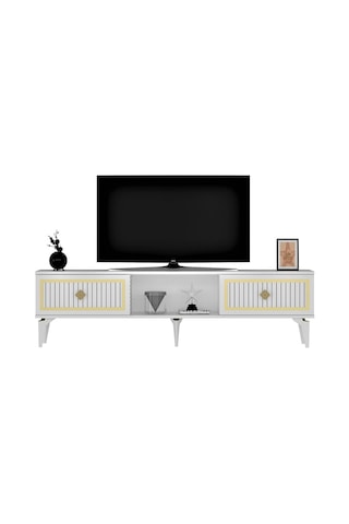 150 CM NİL TV SEHPASI (ALT MODÜL) BEYAZ-ALTIN