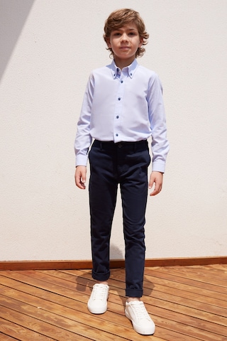 AC&Co / Altınyıldız Classics Lacivert Slim Fit Dar Kesim Yan Cepli Pamuklu Esnek Çocuk Chino Pantolon Lacivert