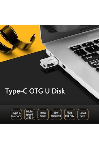 Novahub Kodak K223c 128gb Usb 3.1 Type-c Metal Flash Bellek - Hızlı Veri Aktarımı, 360 Derece Dönüş, Araç Ve Telefon Uyumlu