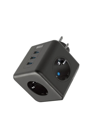 Plentiful Isıya Dayanıklı Termal Akım Korumalı Ve Çocuk Korumalı 3 Priz Girişli 3 Usb Girişli Küp Priz 0